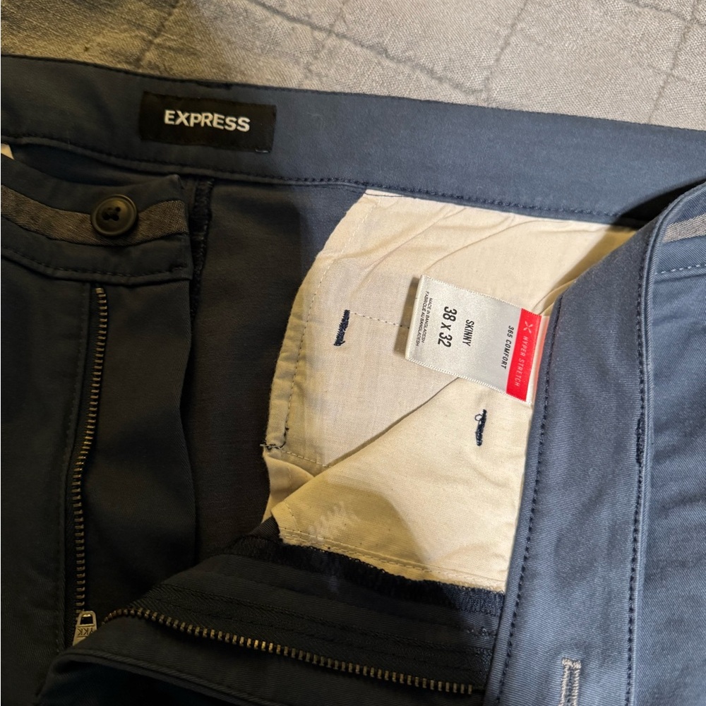 Express Men’s Blue Khaki Pants Size 38x32